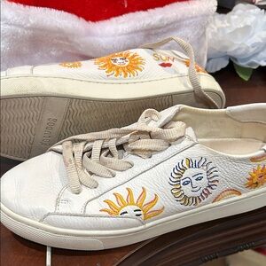 Soludos Sun Embroidered Cream Sneakers